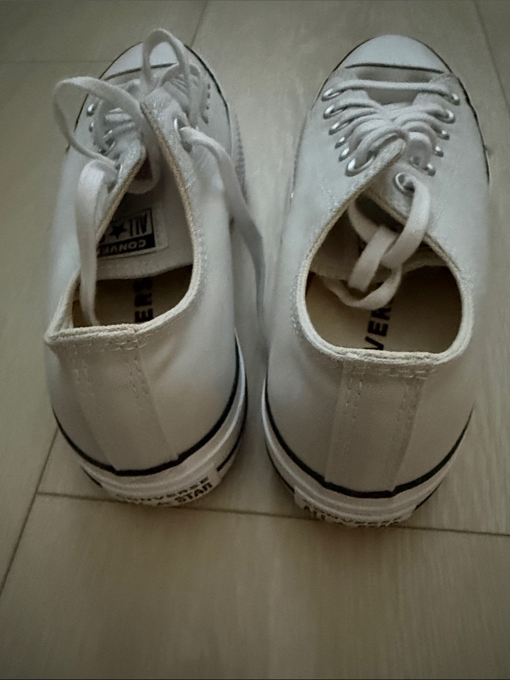 Converse Light Gray Low Top Platform Canvas Sneakers - Picture 8 of 12